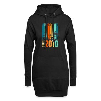 Vintage 2010 10 Anniversaire rétro millésime cadeau - Sweat-shirt à capuche long Femme - noir - Devant