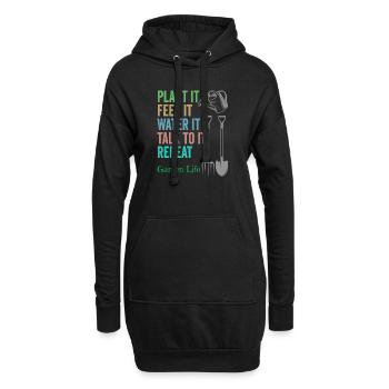 Jardinage Vie de jardin - Sweat-shirt à capuche long Femme - noir - Devant