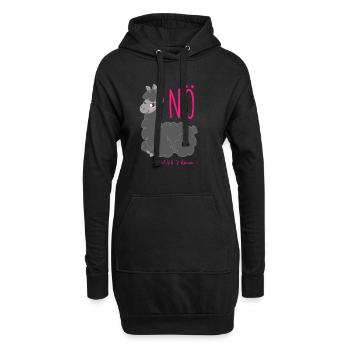 Lama NÖ weil ich es kann - Hoodie-Kleid - Schwarz - Vorne