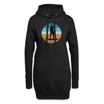 Standup Paddle Sportler auf Fluss und Meer - Hoodie-Kleid - Schwarz - Vorne