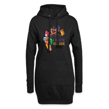 Schulkind 2021 1. Klasse Einschulung Stift Lineal - Hoodie-Kleid - Schwarz - Vorne