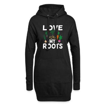 Amour Mes Racines Jardinier amusant Amusement - Sweat-shirt à capuche long Femme - noir - Devant