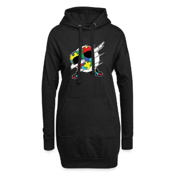 Autisme Autiste Asberger Autisme Awareness Puzzle - Sweat-shirt à capuche long Femme - noir - Devant