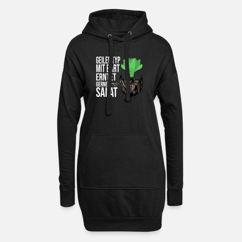 Garten Bart Bartträger Gärtner Gartenarbeit - Hoodie-Kleid - Schwarz