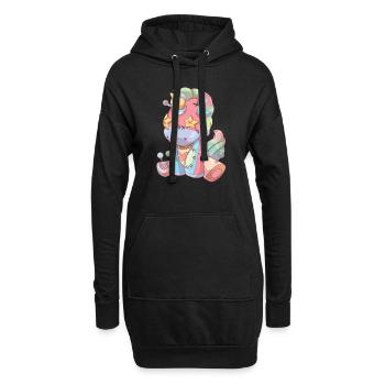 Pastel Goth Voodoo Doll Creepy Cute Unicorn - Hoodie-Kleid - Schwarz - Vorne