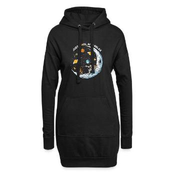 BTC Bitcoin HODL and RELAX Lune Astronaute - Sweat-shirt à capuche long Femme - noir - Devant