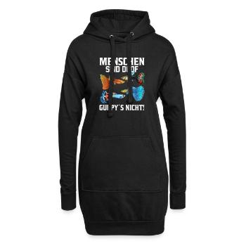 Menschen Fische Guppy Aquarium - Hoodie-Kleid - Schwarz - Vorne
