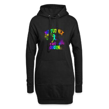Läuferin, die tut nix, die will nur joggen, Jogger - Hoodie-Kleid - Schwarz - Vorne