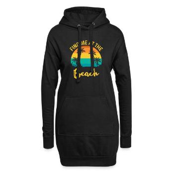 TROUVEZ-MOI À LA plage - Sweat-shirt à capuche long Femme - noir - Devant