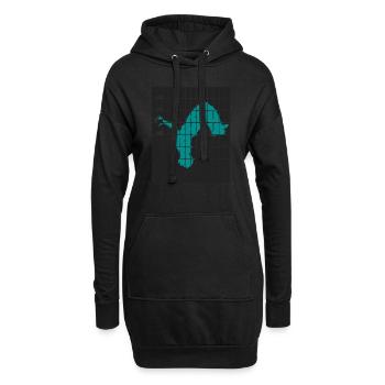 parkour - Sweat-shirt à capuche long Femme - noir - Devant