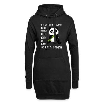 Lustige Panda-Liebhaber-Mädchen-Frau Zitat sagen Phrase - Hoodie-Kleid - Schwarz - Vorne