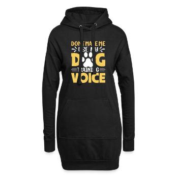 NE ME FAITES PAS UTILISER MA VOIX DE DRESSAGE DE CHIEN - Sweat-shirt à capuche long Femme - noir - Devant