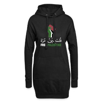 Freies Palästina unterstützt Palästina und Gaza - Hoodie-Kleid - Schwarz - Vorne