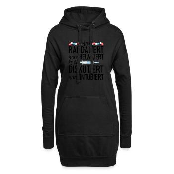 Krankenschwester Arzthelferin Sprüche Pflegekraft - Hoodie-Kleid - Schwarz - Vorne
