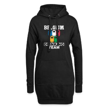 Belgique Drinking Team Drôle boire amateur de bière - Sweat-shirt à capuche long Femme - noir - Devant