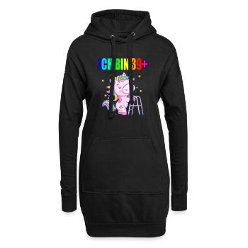 40 Jahre Einhorn ich bin 39+ 40. Geburtstag - Hoodie-Kleid - Schwarz - Vorne