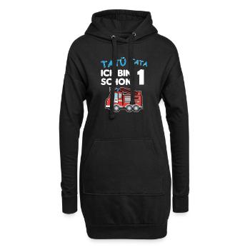Ich bin schon 1 | 1. Geburtstag Feuerwehr Jungen - Hoodie-Kleid - Schwarz - Vorne
