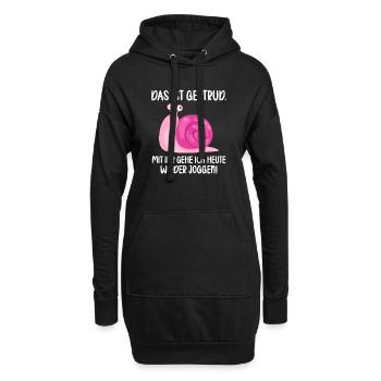 Das ist Gertrud mit ihr gehe ich joggen lustiges - Hoodie-Kleid - Schwarz - Vorne