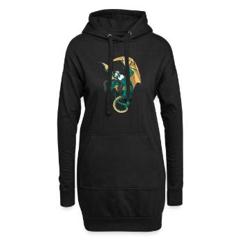 Drachengeschenk für einen Fantasy-Nerd - Hoodie-Kleid - Schwarz - Vorne