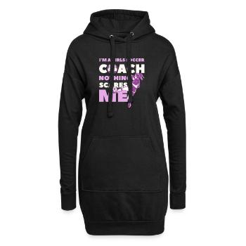 Fußball Mädchen Spieler und lustige Pun Sprüche Ge - Hoodie-Kleid - Schwarz - Vorne