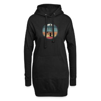 Windsurfen Windsurfer - Hoodie-Kleid - Schwarz - Vorne