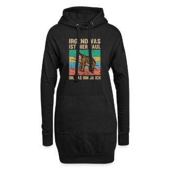 Faultier | Irgendwas ist faul hier - Hoodie-Kleid - Schwarz - Vorne