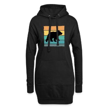 Ours Sauvage Ours brun - Sweat-shirt à capuche long Femme - noir - Devant