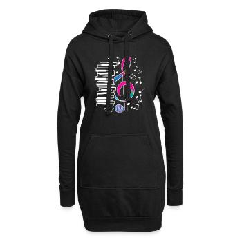 Pianist Piano Geschenk Musik Tastatur - Hoodie-Kleid - Schwarz - Vorne