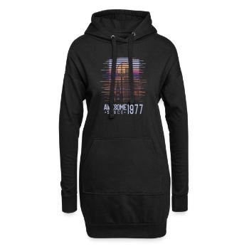Vintage 1977 77 Anniversaire Rétro Millésime cadeau - Sweat-shirt à capuche long Femme - noir - Devant