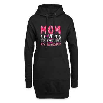 Mom i love you more and more evryday - Sweat-shirt à capuche long Femme - noir - Devant