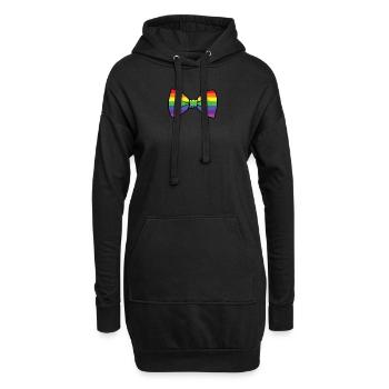 Noël mariage LBGT cadeau arc-en-ciel - Sweat-shirt à capuche long Femme - noir - Devant