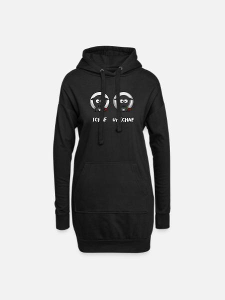 lustiges schaf unschaf T-Shirt - Hoodie-Kleid - Schwarz