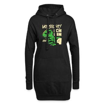 Roar Ich Bin 4 | 4. Geburtstag Jungen Dino - Hoodie-Kleid - Schwarz - Vorne