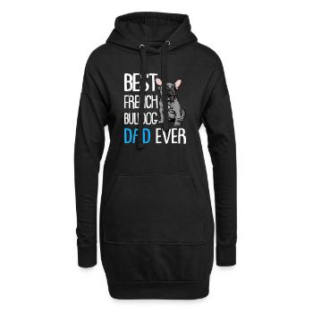 Meilleur French Bulldog Papa Ever - Sweat-shirt à capuche long Femme - noir - Devant