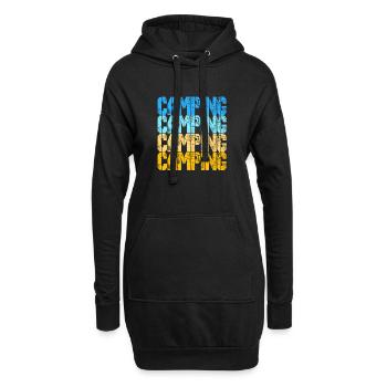 Camping Camping Camping Lustiger Spruch - Hoodie-Kleid - Schwarz - Vorne