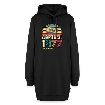 Cassette Tape Retro Vintage 1977 geboren Jahr 1977 - Hoodie-Kleid - Schwarz - Vorne