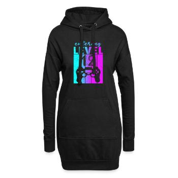 Level 12 Gaming Controller 12. Geburtstag - Hoodie-Kleid - Schwarz - Vorne