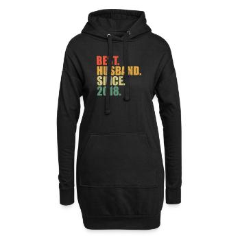 Best Husband since 2018 3rd Wedding Anniversary - Hoodie Dress - black - Front