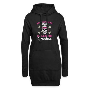 My Favorite Pirate Calls Me Grandma Freebooter - Sweat-shirt à capuche long Femme - noir - Devant