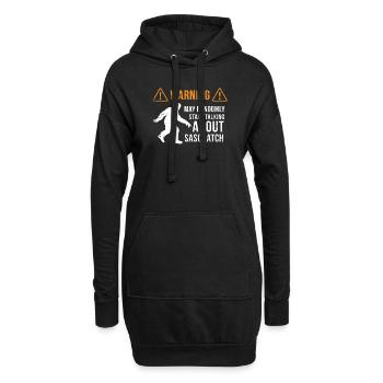 Sasquatch Warning Shirt Bigfoot Gift Sasquatching - Hoodie Dress - black - Front
