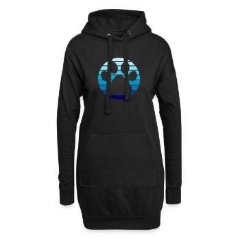 Vintage Pfote Herz Hunde Katze Haustier retro - Hoodie-Kleid - Schwarz - Vorne