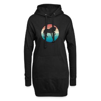 Pferd Retro Pferde Vintage Reiten Reiter - Hoodie-Kleid - Schwarz - Vorne