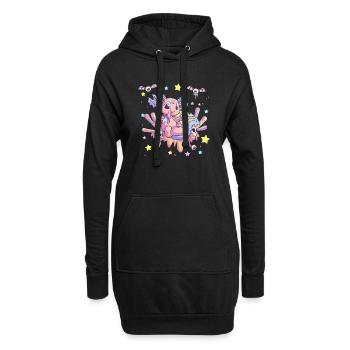 Pastel Goth Cute Creepy Axolotl Gothic Kawaii Menh - Hoodie Dress - black - Front