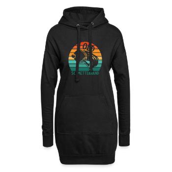 Tischtennis Retro Spieler Old Schmetterhand - Hoodie-Kleid - Schwarz - Vorne