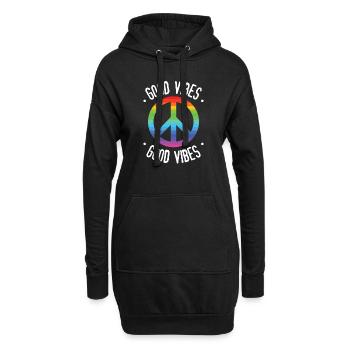 Good Vibes - Sweat-shirt à capuche long Femme - noir - Devant