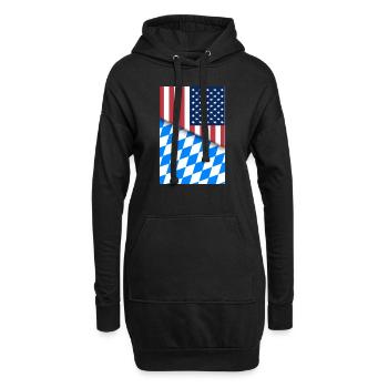 USA Bavière Drapeau bavarois Double citoyen Américain - Sweat-shirt à capuche long Femme - noir - Devant