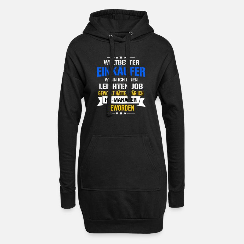 Lustiger Spruch Weltbester Einkäufer HR-Manager - Hoodie-Kleid - Schwarz