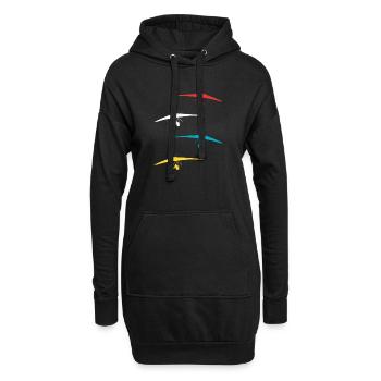Drachenflieger Hängegleiter Deltasegler Flugsport - Hoodie-Kleid - Schwarz - Vorne