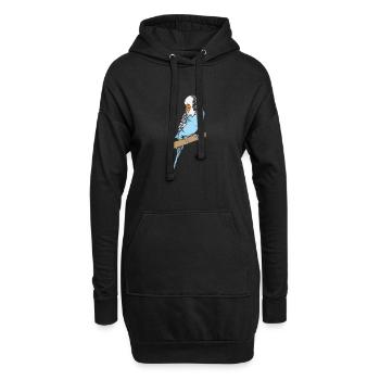 Perruche - Sweat-shirt à capuche long Femme - noir - Devant