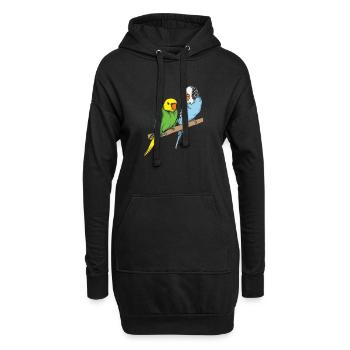 Perruche - Sweat-shirt à capuche long Femme - noir - Devant
